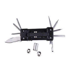 16-in-1 Black Pocket Multi-Tool Kit with LED Light and Laser Pointer II116 16-in-1 Black Pocket Multi-Tool Kit with LED Light and Laser Pointer II116
