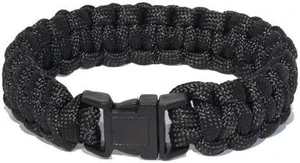 Every Day Carry 9.5" Survival Paracord Bracelet Plastic Release Buckle - Black Every Day Carry 9.5" Survival Paracord Bracelet Plastic Release Buckle - Black