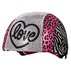 Raskullz Glam Gear "Love" Kids Bike Helmet Silver Sequins Zebra Pink Leopard Print for Cycling One Size Raskullz Glam Gear "Love" Kids Bike Helmet Silver Sequins Zebra Pink Leopard Print for Cycling One Size