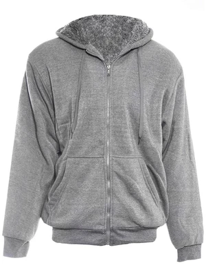 Alta Men's Hoodie Zip Up Jacket Sherpa Lined Fleece Sweater - Light Grey, 2XL Alta Men's Hoodie Zip Up Jacket Sherpa Lined Fleece Sweater - Light Grey, 2XL