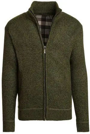Alta Men's Fleece Lined Casual Full-Zip Mock Neck Sweater - Green Jacket - S Alta Men's Fleece Lined Casual Full-Zip Mock Neck Sweater - Green Jacket - S