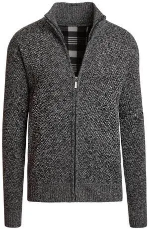 Alta Men's Fleece Lined Casual Full-Zip Mock Neck Sweater -Dark Gray Jacket -XXL Alta Men's Fleece Lined Casual Full-Zip Mock Neck Sweater -Dark Gray Jacket -XXL