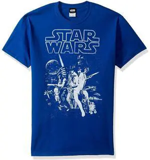 Star Wars Men's Official 'Poster' Design Performance Graphic Tee, Royal, S Star Wars Men's Official 'Poster' Design Performance Graphic Tee, Royal, S