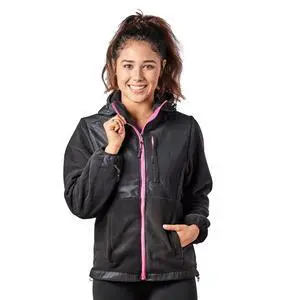 Alta Women's Two-Tone Full-Zip Fleece Jacket - Black/Pink - X-Large Alta Women's Two-Tone Full-Zip Fleece Jacket - Black/Pink - X-Large