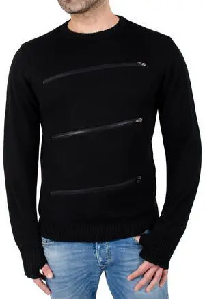 Indigo Star Men's Fashion Crewneck Sweater Pullover with Zipper Detail - Small Indigo Star Men's Fashion Crewneck Sweater Pullover with Zipper Detail - Small