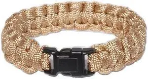 Every Day Carry 9.5" Survival Paracord Bracelet Plastic Release Buckle - Khaki