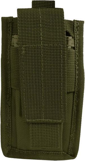 Every Day Carry Tactical Hook-and-Loop fastener & MOLLE Single Pistol Magazine Carry Pouch - OD