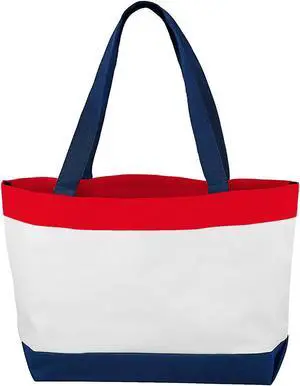 Alta Classic Genuine Over Shoulder Travel Tote Travel Bag - Red White and Blue