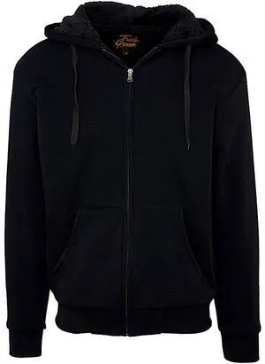 Fresh Groove Men's Soft Sherpa-Lined Fleece Hoodie Sweatshirt, Black, L Fresh Groove Men's Soft Sherpa-Lined Fleece Hoodie Sweatshirt, Black, L