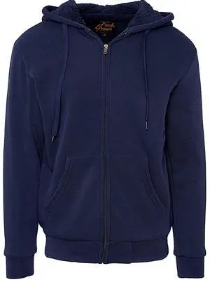 Fresh Groove Men's Soft Sherpa-Lined Fleece Hoodie Sweatshirt, Navy, XL Fresh Groove Men's Soft Sherpa-Lined Fleece Hoodie Sweatshirt, Navy, XL