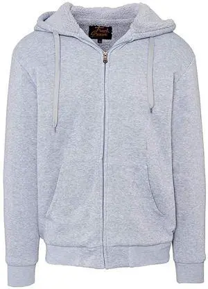 Fresh Groove Men's Soft Sherpa-Lined Fleece Hoodie Sweatshirt, Light Gray, 2XL Fresh Groove Men's Soft Sherpa-Lined Fleece Hoodie Sweatshirt, Light Gray, 2XL