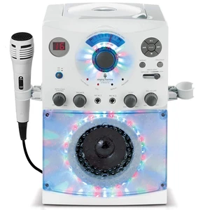 Singing Machine Top Loading CD-G Karaoke System w/ Sound & Disco Lights, White Singing Machine Top Loading CD-G Karaoke System w/ Sound & Disco Lights, White