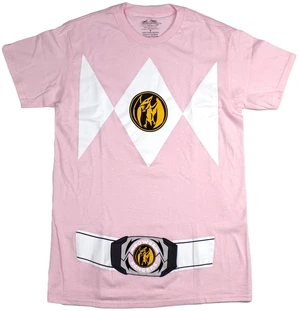 Power Rangers Men's Costume Style, Crew Neck, Short Sleeve T-Shirt, Pink, 2XL Power Rangers Men's Costume Style, Crew Neck, Short Sleeve T-Shirt, Pink, 2XL