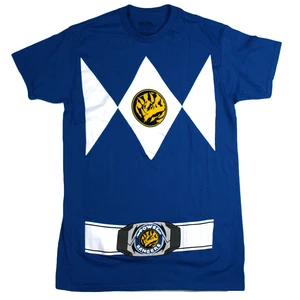 Power Rangers Men's Costume Style, Crew Neck, Short Sleeve T-Shirt, Blue, S Power Rangers Men's Costume Style, Crew Neck, Short Sleeve T-Shirt, Blue, S