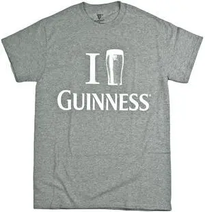 Guinness Men's "I Pint Guinness" Crew Neck Short Sleeve T-Shirt, Grey, S Guinness Men's "I Pint Guinness" Crew Neck Short Sleeve T-Shirt, Grey, S