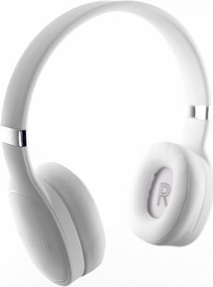 Bluetooth Deep Bass Over-Ear Hi-Fi Wireless Headphones w/ Built-In Mic, White