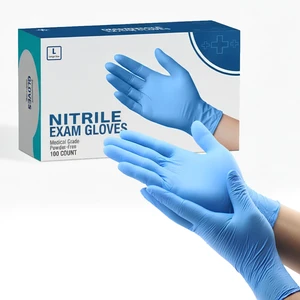 Nitrile Disposable Gloves 4 Mil Powder Latex Free Exam Medical Blue Medium 500PK Nitrile Disposable Gloves 4 Mil Powder Latex Free Exam Medical Blue Medium 500PK