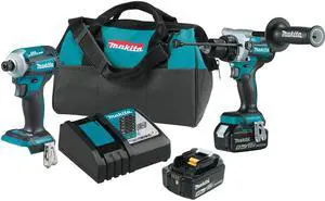 Makita XT288T 18V LXT Brushless Lithium-Ion 1/2 in. Cordless Hammer Drill Driver/ 4-Speed Impact Driver Combo Kit (5 Ah)