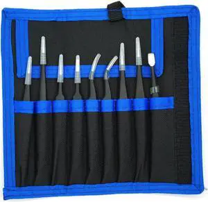 WLXY 9PCS/lots ESD Stainless Steel Tweezers Kit Precision Anti-static Maintenance Tools for Electronics Jewelry Phone Repairing