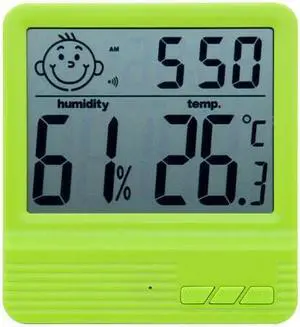 OUTEST 3 in 1 digital LCD thermometer hygrometer, digital humidity temperature meter hygrometer Indoor CX-301B (Green)