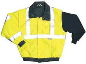 OCCUNOMIX LUX-TJBJ-YXL XL Bomber Jacket, Hi-Vis Yellow