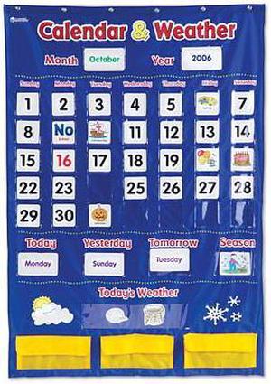 LEARNING RESOURCES CALENDAR AND WEATHER POCKET CHART