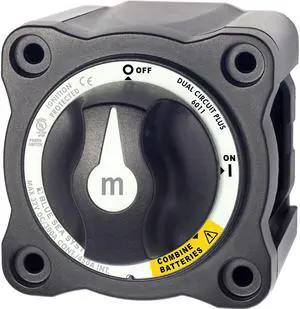 Blue Sea 6011200 m-Series Battery Switch Dual Circuit Plus - Black