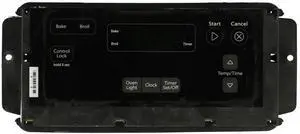 Whirlpool Range W10834017 Control Board W/ Black Overlay