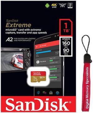 SanDisk 1TB Extreme microSDXC 160MB/s UHS-I U3 A2 microSD 1.0 TB micro SD SDXC Flash Memory Card SDSQXA1-1T00-GN6MN with OEM Lanyard