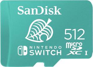 SanDisk 512GB microSDXC UHS-I for Nintendo Switch, Speed Up to 100MB/s (SDSQXAO-512G-GNCZN)