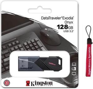 Kingston DataTraveler Exodia Onyx 128GB USB 3.2 Gen 1 Type A Flash Drive 128G DTXON DTXON/128GB with OEM USB Lanyard