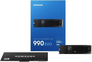SAMSUNG SSD 990 EVO 1TB PCIe 4.0 x4 and PCIe 5.0 x2 M.2 2280 Up to 5,000MB/s NVMe 2.0 Internal Solid State Drive MZ-V9E1T0BW