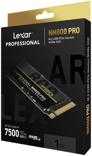 Lexar 1TB Professional NM800 PRO SSD PCIe Gen4 NVMe M.2 2280 Internal Solid State Drive, Up to 7500/6300 MB/s Read/Write, for PS5, Gamers and Creators, Black (LNM800P001T-RNNNG)