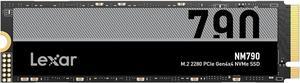 Lexar 2TB NM790 SSD PCIe Gen4 NVMe M.2 2280 Internal Solid State Drive, Up to 7400/6500 MB/s Read/Write, Compatible with PS5, for Gamers and Creators, Black (LNM790X002T-RNNNU)