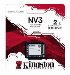 Kingston NV3 M.2 2230 2TB PCIe 4.0 x4 NVMe Internal Solid State Drive (SSD) SNV3SM3/2T0 Up to 6000 MB/s