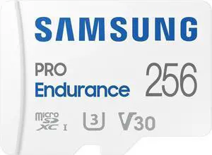 SAMSUNG PRO Endurance 256GB MicroSDXC Memory Card with Adapter for Dash Cam, Body Cam, and security camera - Class 10, U3, V30 (MB-MJ256KA/AM)
