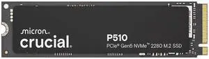 Crucial P510 1TB Gen5 NVMe SSD, Up to 11,000 MB/s, PCIe 5.0 M.2 2280 SSD, Internal Solid State Drive, Compatible with Laptop, CT1000P510SSD8 Crucial P510 1TB Gen5 NVMe SSD, Up to 11,000 MB/s, PCIe 5.0 M.2 2280 SSD, Internal Solid State Drive, Compatible with Laptop, CT1000P510SSD8
