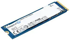Kingston NV3 M.2 2280 1TB PCIe 4.0 x4 NVMe Internal Solid State Drive (SSD) SNV3S/1000G Up to 6000 MB/s Kingston NV3 M.2 2280 1TB PCIe 4.0 x4 NVMe Internal Solid State Drive (SSD) SNV3S/1000G Up to 6000 MB/s
