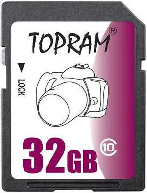TOPRAM 32GB SD 32GB SDHC Card Class 10 Extreme Speed for Camera & Camcorder