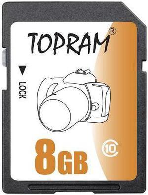 TOPRAM 8GB SD 8G SDHC Card Class 10 C10 Extreme Speed for Camera & Camcorder bulk pack - OEM