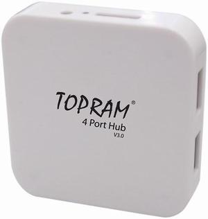 TOPRAM External 4 ports USB 3.0 Super Speed Pocket Sized Slim Design 4-port High Speed Hub up to 5Gbs