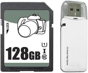 OEM 128GB SD SDHC 128GB SDXC Card Class 10 Ultra High Speed UHS-I for Camera & Camcorder with USB 3.0 Card Reader
