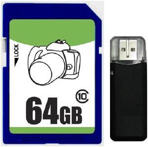 OEM 64GB 64G SD SDXC Card Class 10 Extreme Speed for Camera & Camcorder with R3 Reader