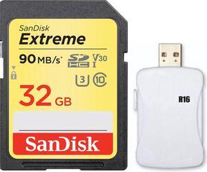 SanDisk 32GB SD 32G SDHC Extreme 90MB/s U3 4K V30 USH-I C10 SDSDXVE-032G