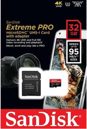 SanDisk 32GB microSD Extreme pro 95MB/s U3 V30 4K 32G microSDHC USH-I C10 SDSQXXG-032Gwith USB 2.0 card reader