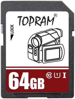 TOPRAM 64GB SD 64G SDHC 64GB SDXC Card Class 10 Ultra High Speed UHS-I for Camera & Camcorder