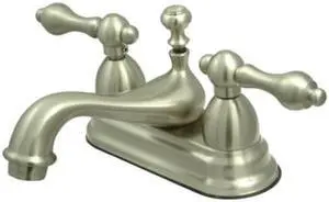 Kingston Brass KS3608AL Two Handle 4 in. Centerset Lavatory Faucet with Brass Pop-up
