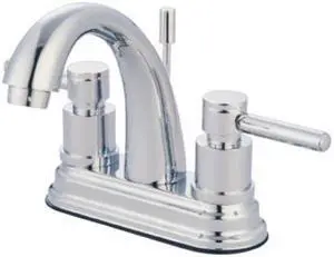 Kingston Brass KS8611DL Two Handle 4 in. Centerset Lavatory Faucet with Brass Pop-up