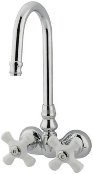 Kingston Brass Cc80T1 Hi-Rise Spout Clawfoot Tub Filler - Polished Chrome Finish