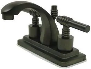 Kingston Brass KS4645ML Two Handle 4 in. Centerset Lavatory Faucet with Brass Pop-up